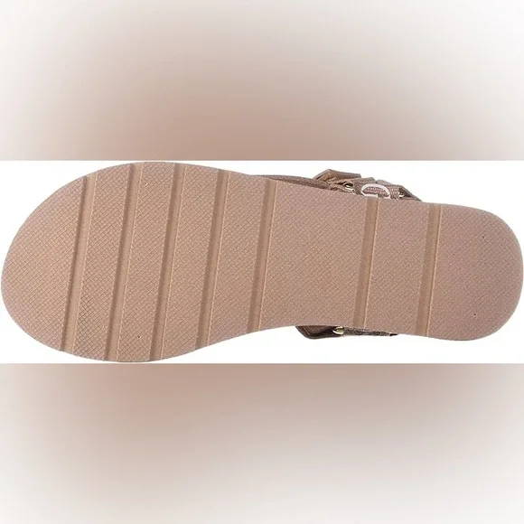 Guess Women's AVIN Wedge Sandals Rose Gold New 8 Shoes - Picture 6 of 6